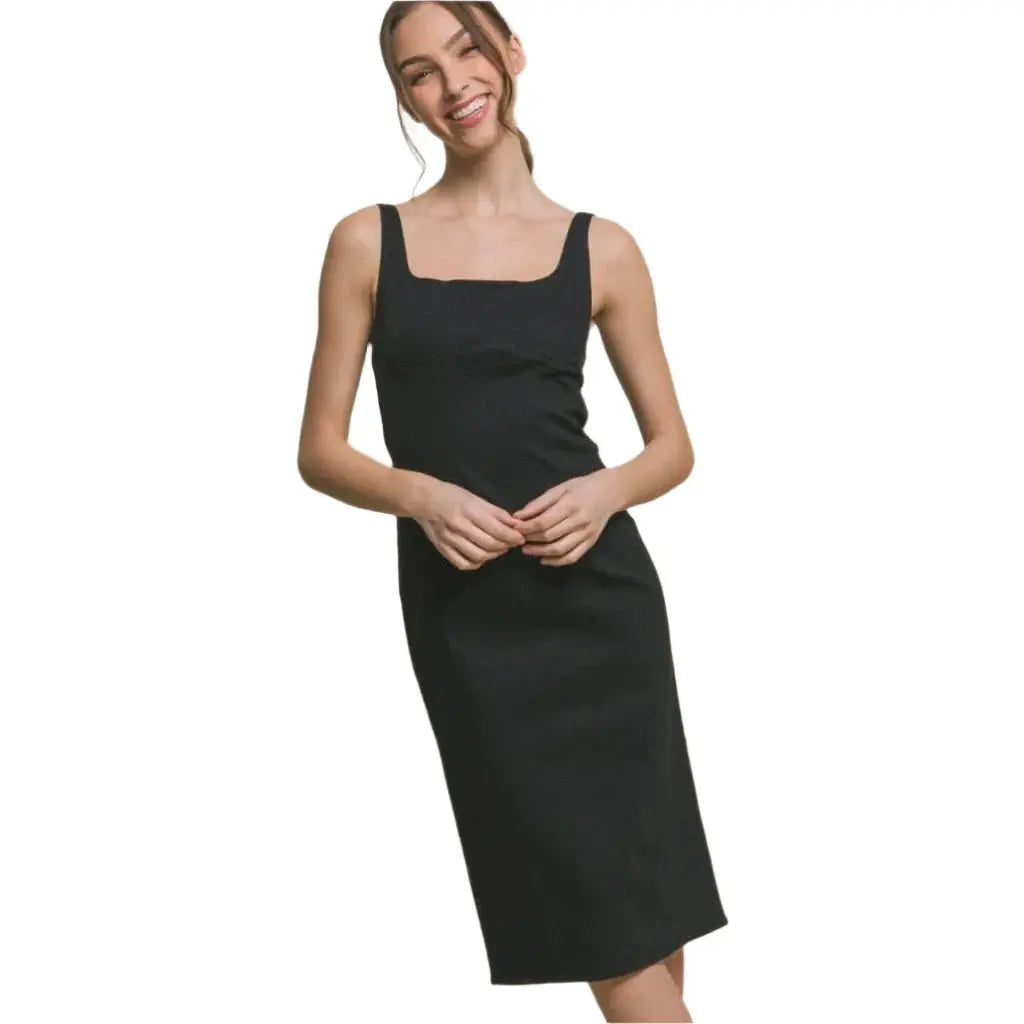 Breeze Britany Denim Midi Dress Dress Epicplacess Black S 