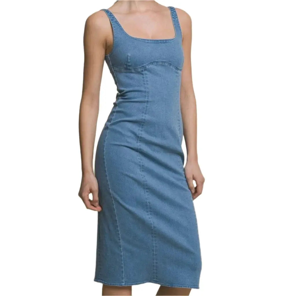 Breeze Britany Denim Midi Dress Dress Epicplacess   