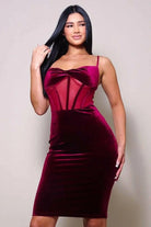 Bonded To You Velvet See Midi Dress Dress Epicplacess   