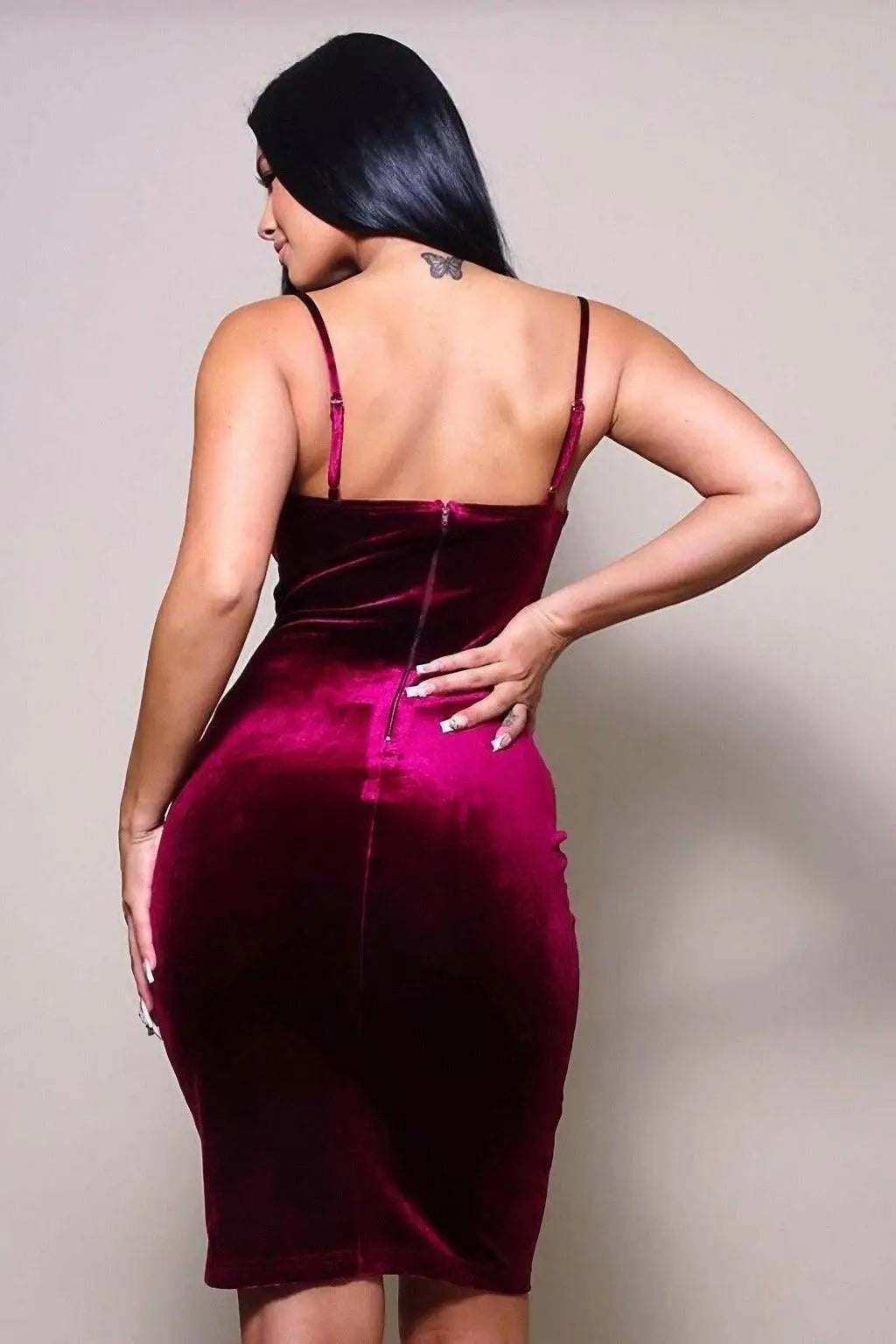Bonded To You Velvet See Midi Dress Dress Epicplacess   