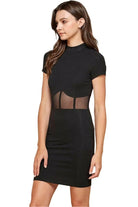 Corset Mesh Mock Mini Dress Dress Epicplacess   