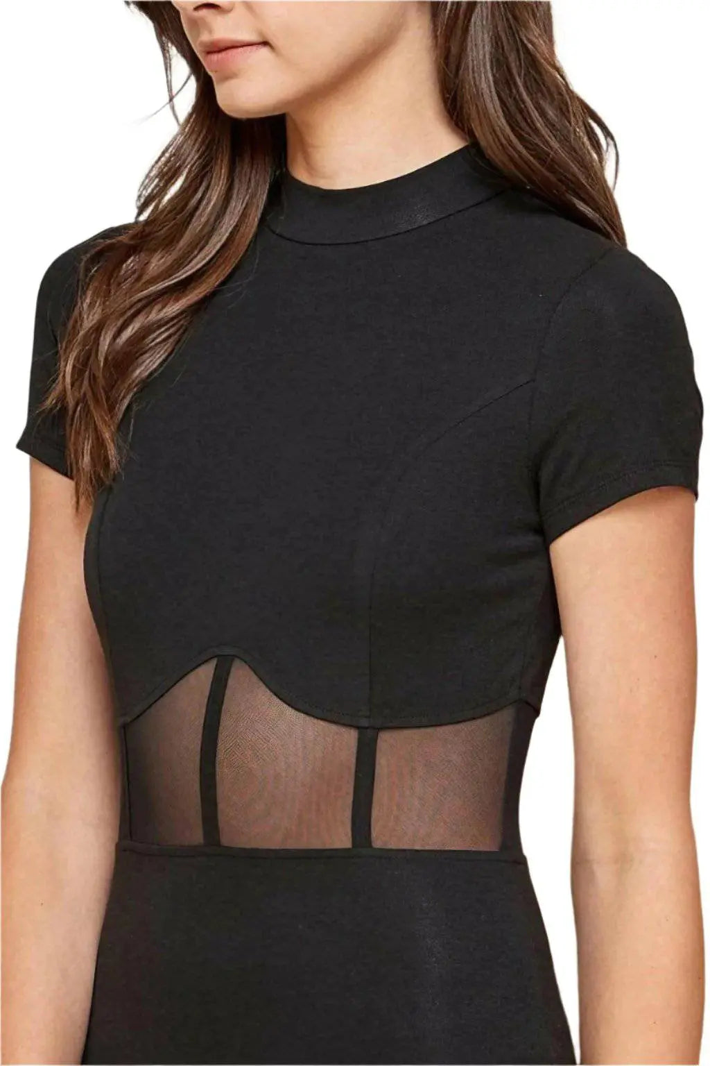 Corset Mesh Mock Mini Dress Dress Epicplacess   