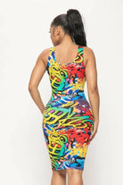 Graffiti Print Tank Midi Dress DRESS Epicplacess   