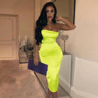 Ruched And Ready Midi Dress Dress Epicplacess Green L 