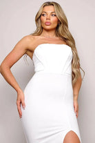 Dulcinea Strapless Corset Maxi Dress Dress Epicplacess L WITHE 