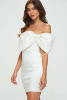 Off The Shoullder Bow Mini Dress Dress Epicplacess   