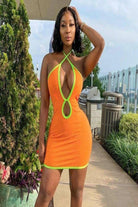 Want Your Digits OUT Mini Dress dress Epicplacess Orange LARGE United States
