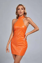 Petite Jade Faux Leather Mini Dress Dress Epicplacess   