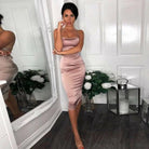 Ruched And Ready Midi Dress Dress Epicplacess Pink L 