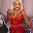 Ruched And Ready Midi Dress Dress Epicplacess Red L 
