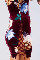 Romantic Velvet Floral Mini Dress-Black Dress Epicplacess   