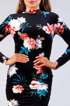 Romantic Velvet Floral Mini Dress-Black Dress Epicplacess   