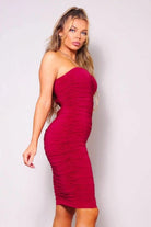 Ruched & Ready Strapless Midi Dress Dress Epicplacess   