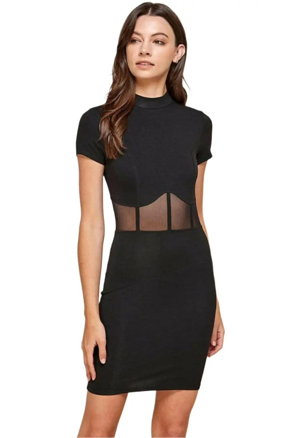 Corset Mesh Mock Mini Dress Dress Epicplacess S Black 