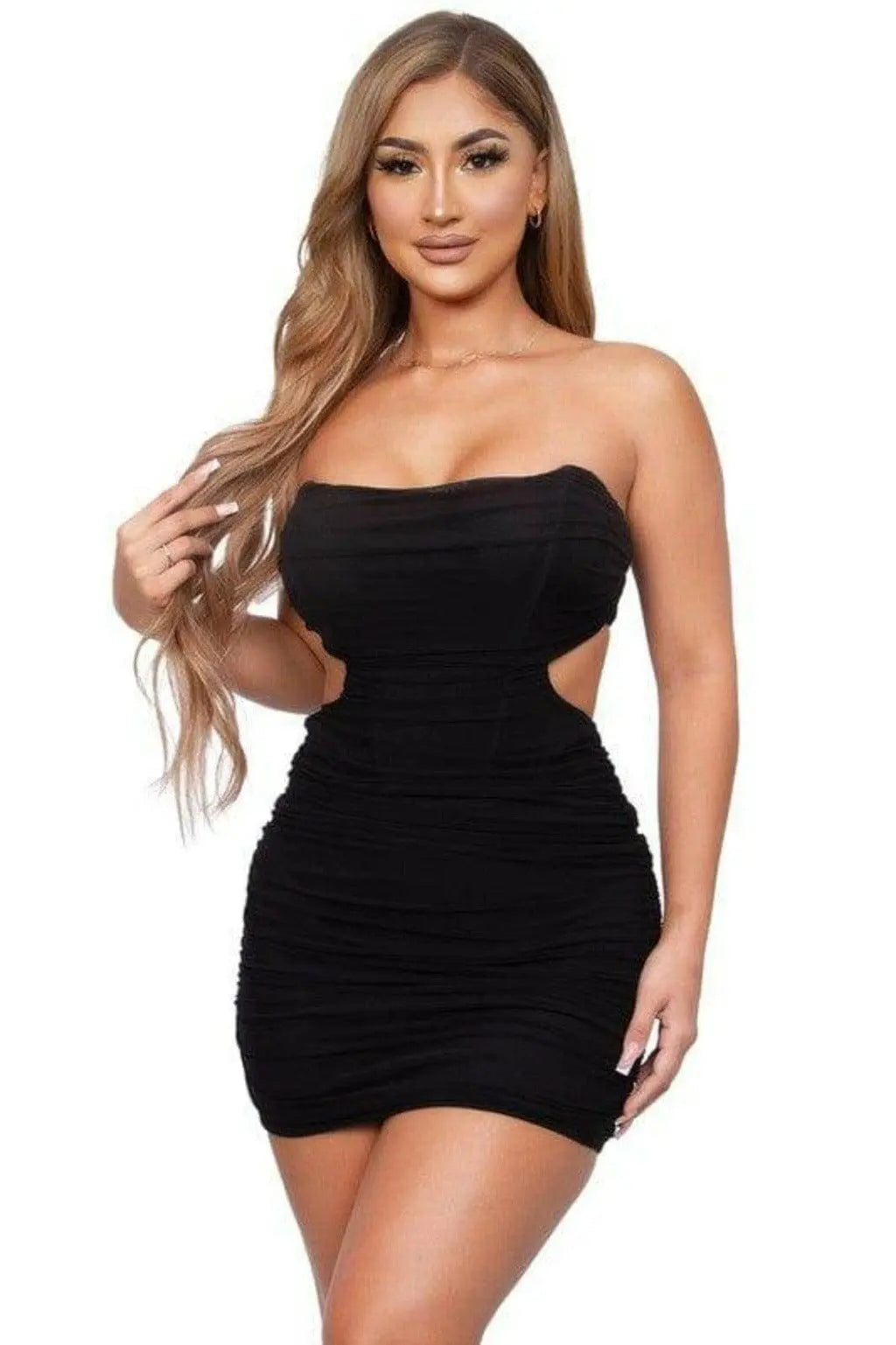 Side Cuts Corset Mini Dress DRESS Epicplacess S Black 