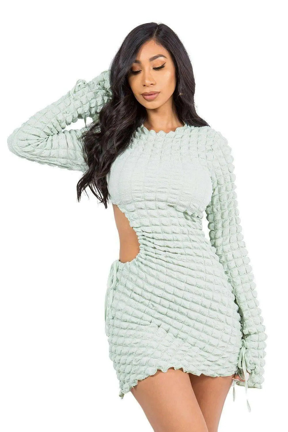 Chloe Bubble Mini Dress -Blue Dress Epicplacess S Blue 