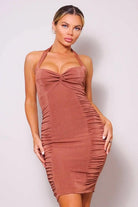 Iconic Marilyn Halter Mini Dress dress Epicplacess S Brown 