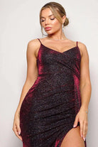 Crossover Glitter Princess Maxi Dress Dress Epicplacess S BURGUNDY 