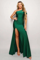 Raina slitted One Shoulder Maxi Dress Dress Epicplacess S GREEN 