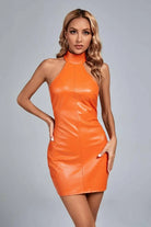 Petite Jade Faux Leather Mini Dress Dress Epicplacess S Orange 