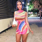 Rainbow City Mini Dress Dress Epicplacess S Pink 