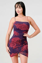 Dark Print Tulip Romance Mini Dress - Plum Dress Epicplacess S Plum 