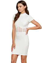 Corset Mesh Mock Mini Dress Dress Epicplacess S White 
