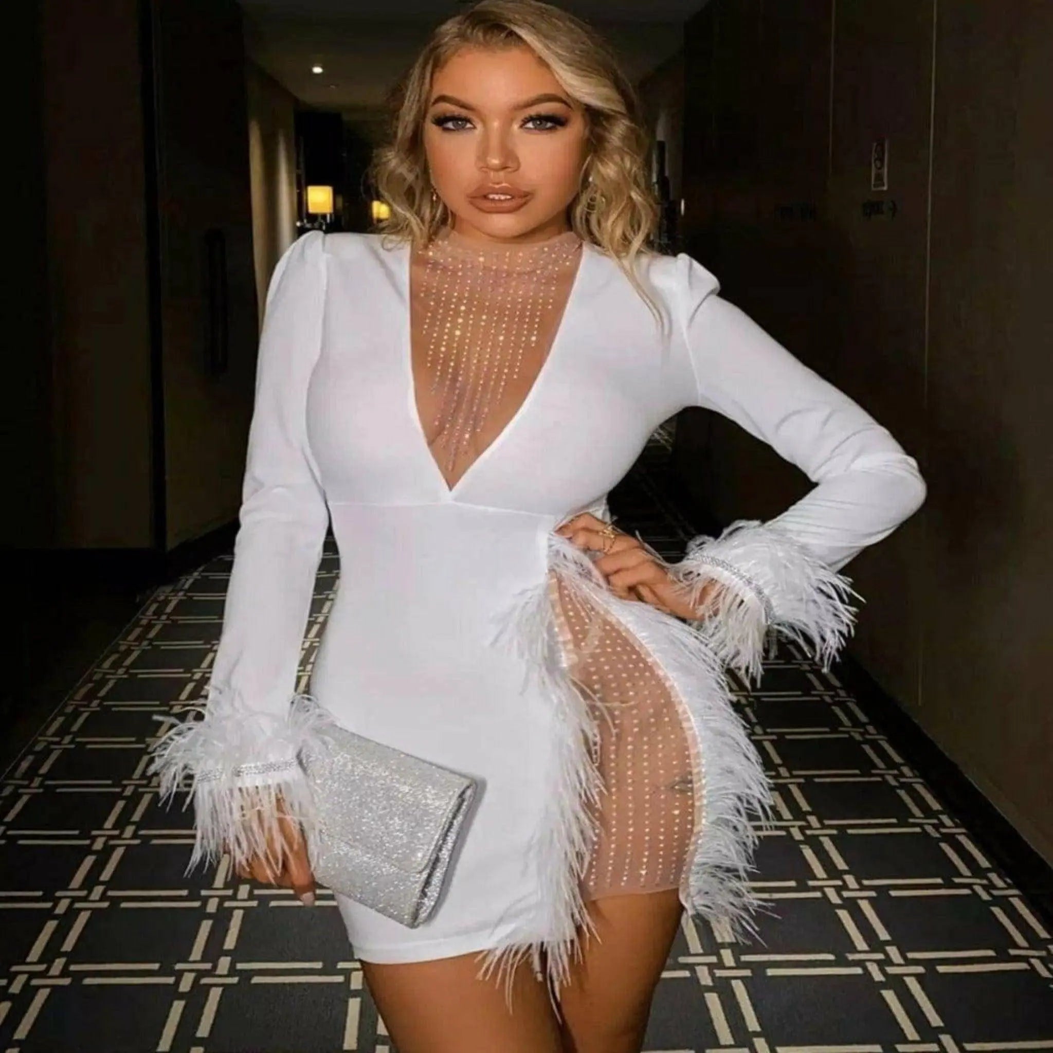 Light As A Feather Mini Dress dress Epicplacess S White Untied States