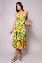 MAUI NIGHTS TROPICAL SUMMER MIDI DRESS Dress Epicplacess S YELLOW 