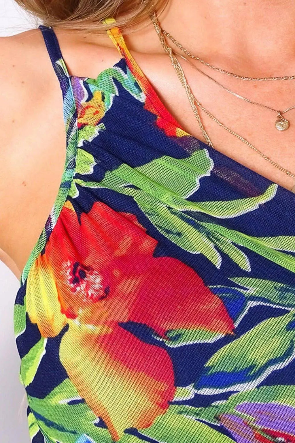 Tropical Island One Shoulder Midi Dress Dress Epicplacess   