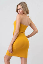 Tube Front Button And Tie Midi Dress Dress Epicplacess   