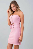 Tube Front Button And Tie Midi Dress Dress Epicplacess   