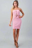 Tube Front Button And Tie Midi Dress Dress Epicplacess   
