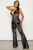 Band Waist Poplin Velvet Jumpsuits jumpsuits Epicplacess   