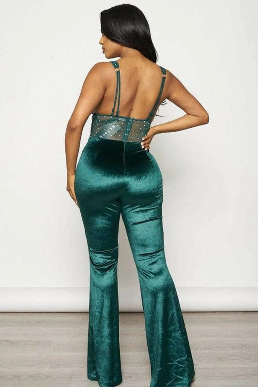 Band Waist Poplin Velvet Jumpsuits jumpsuits Epicplacess   