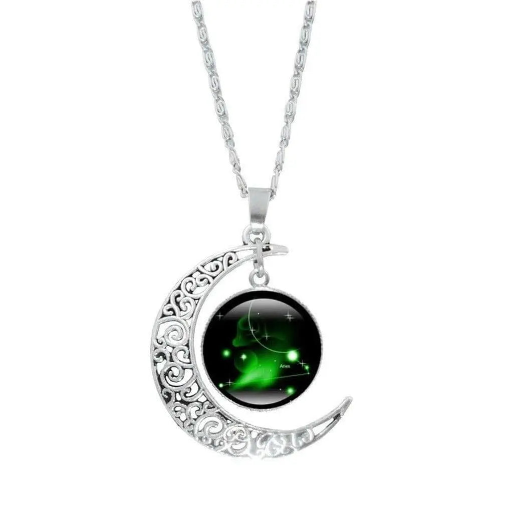 Crescent Moon Elegant Necklaces Necklaces Epicplacess Green  
