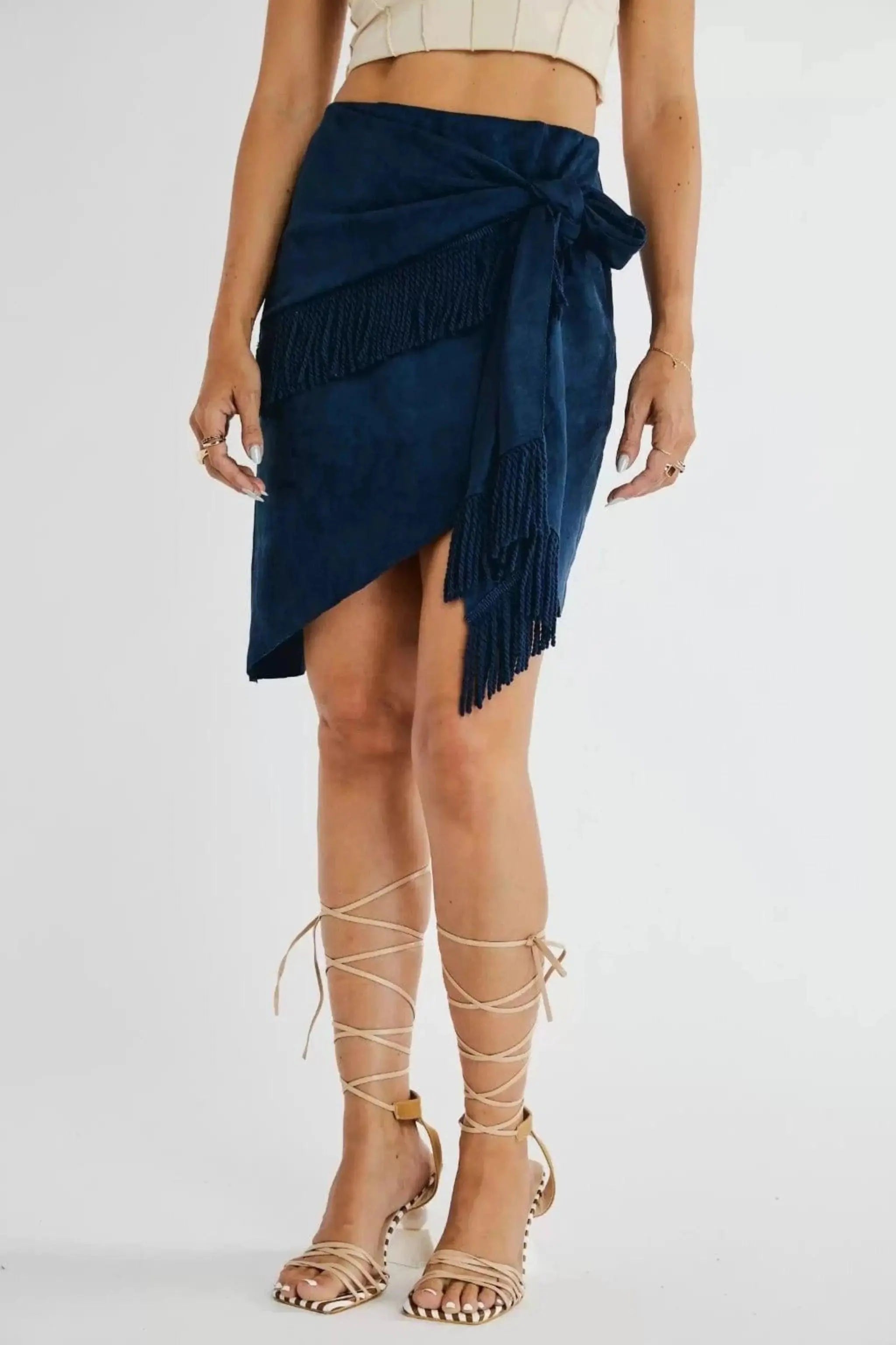 LOWER PART FRINGED MINI SKIRTS skirts Epicplacess   