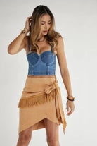 LOWER PART FRINGED MINI SKIRTS skirts Epicplacess Small BROWN UNITED STATES