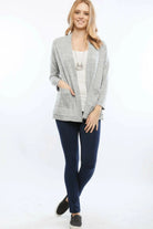 Princess Notched Brushed cardigan sweater Epicplacess GREY Medium UNITED STATE