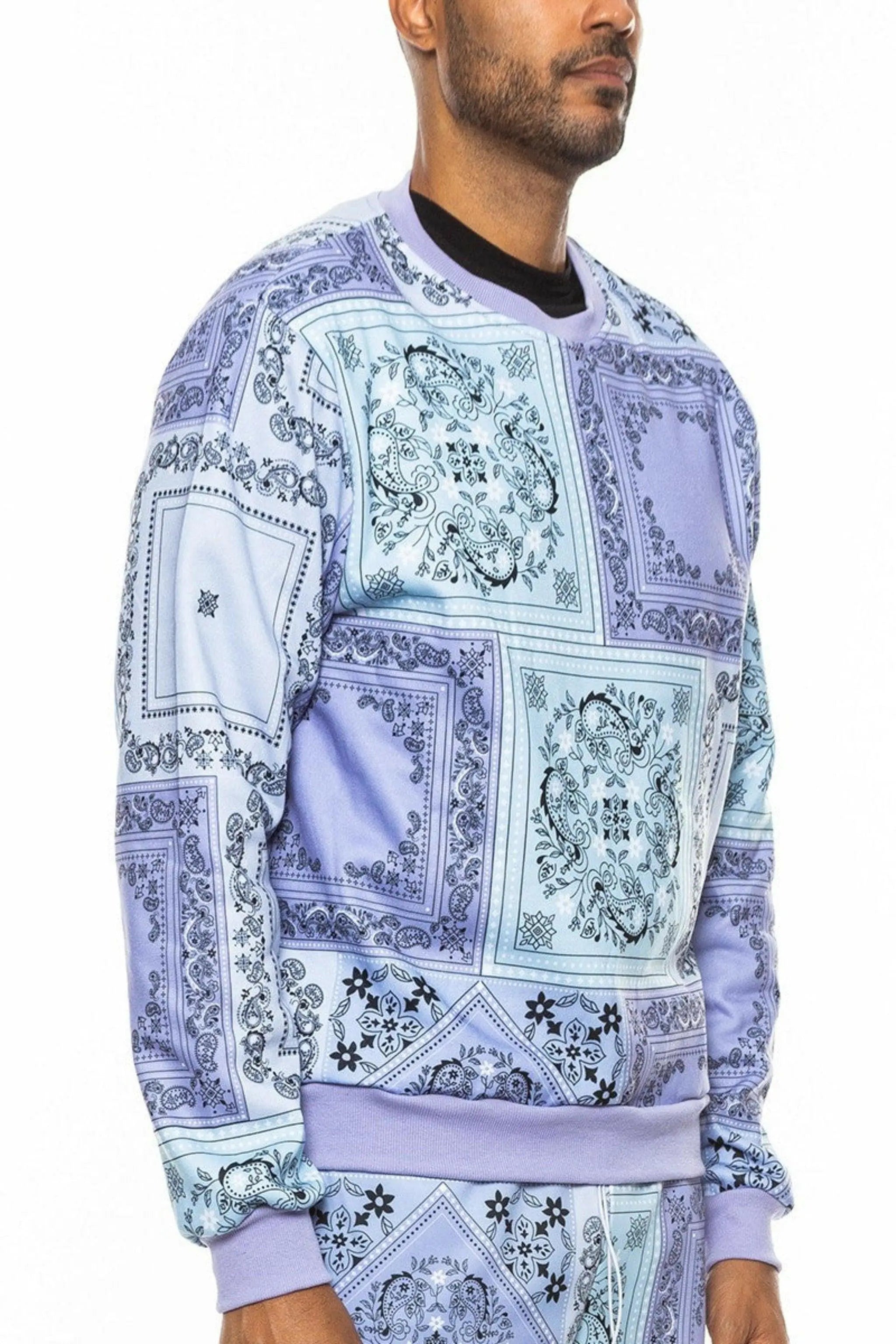 Paisley Epic Bandana Print Sweater sweaters Epicplacess Small Lavender 