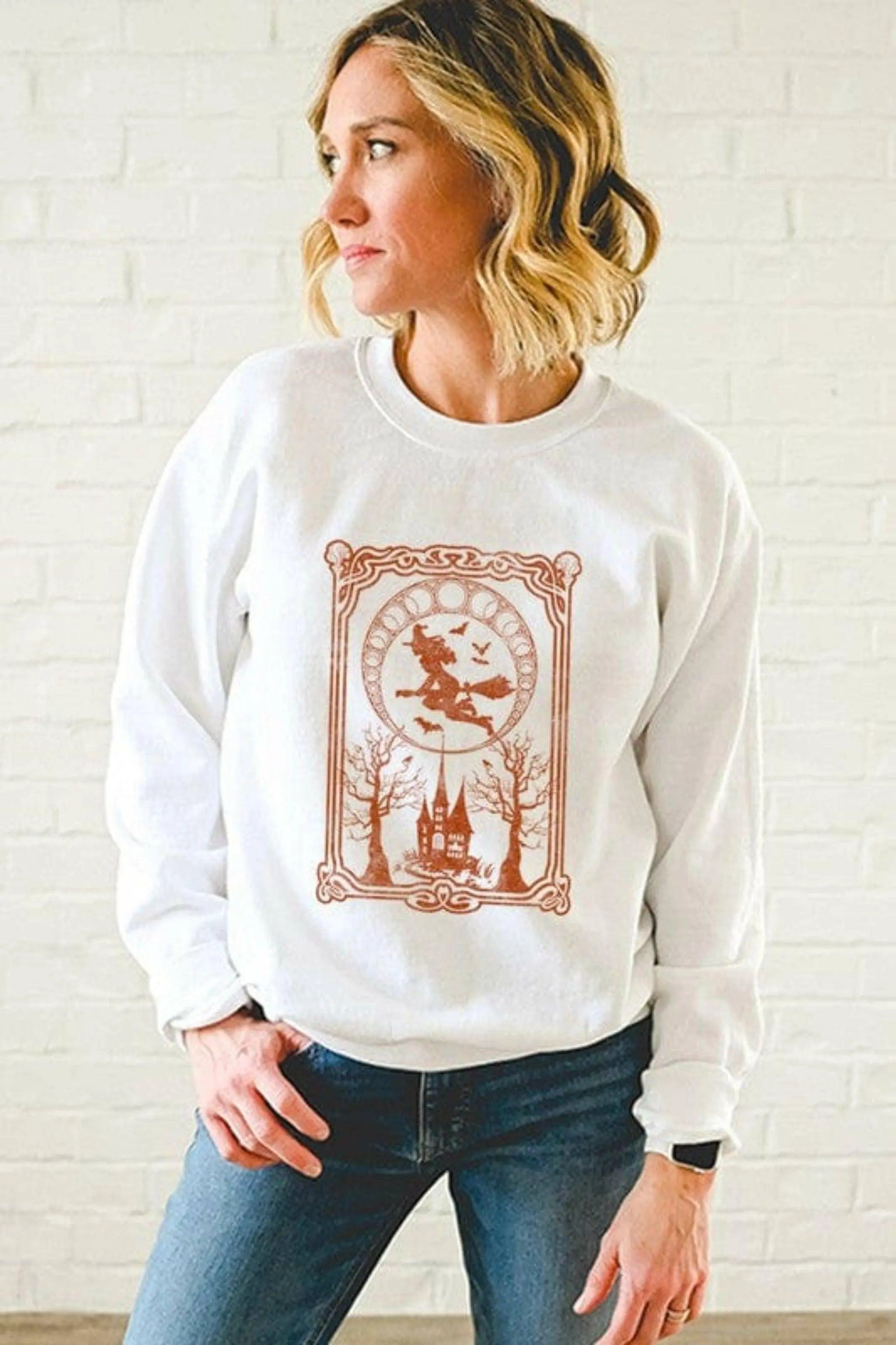 SPOOKY TIME CROPPED TEDDY SWEATER Sweatshirt Epicplacess Small White 