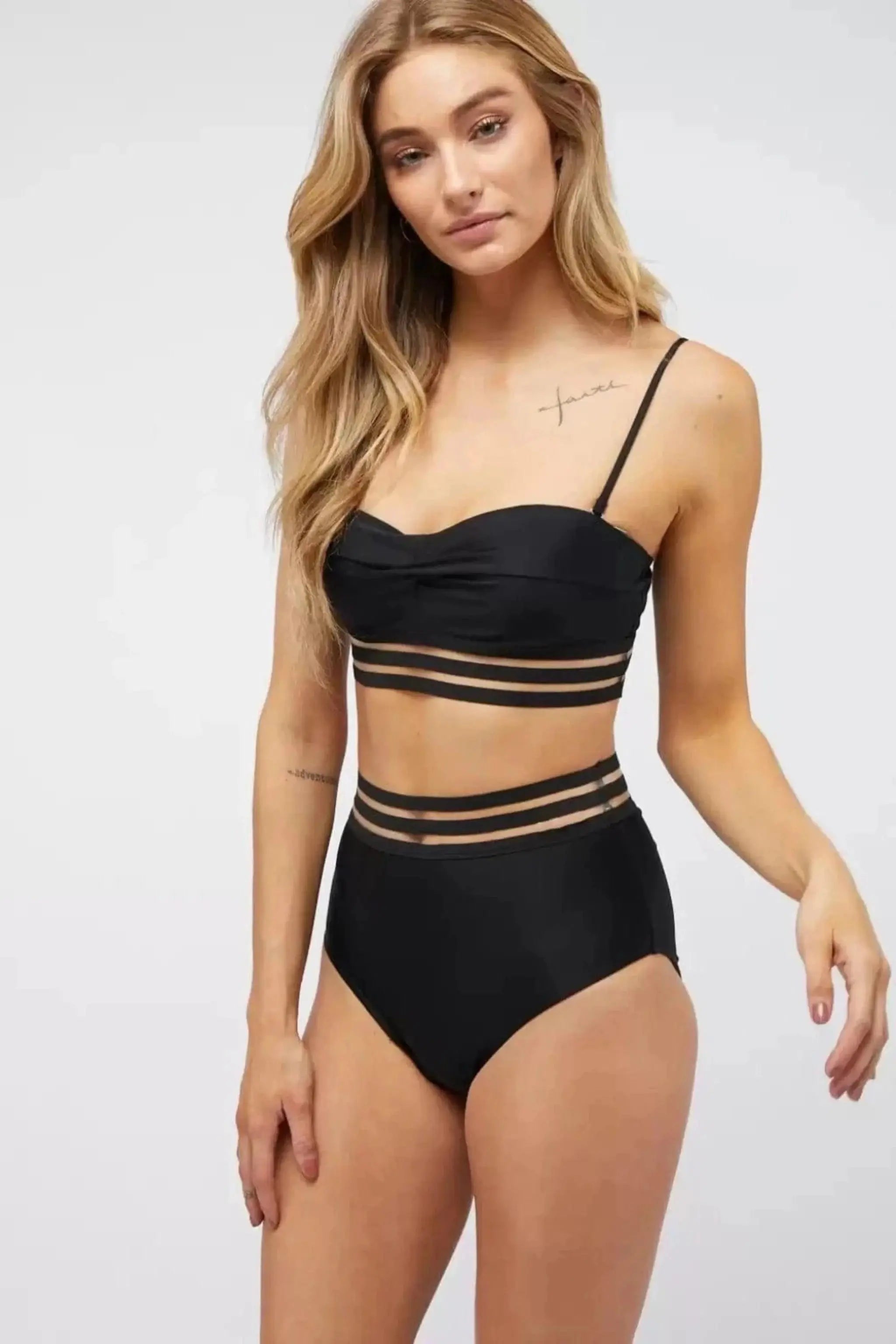 Leia Laced Two Piece Swimwear SWIMSUITS Epicplacess 1XL BLACK UNITED STATES