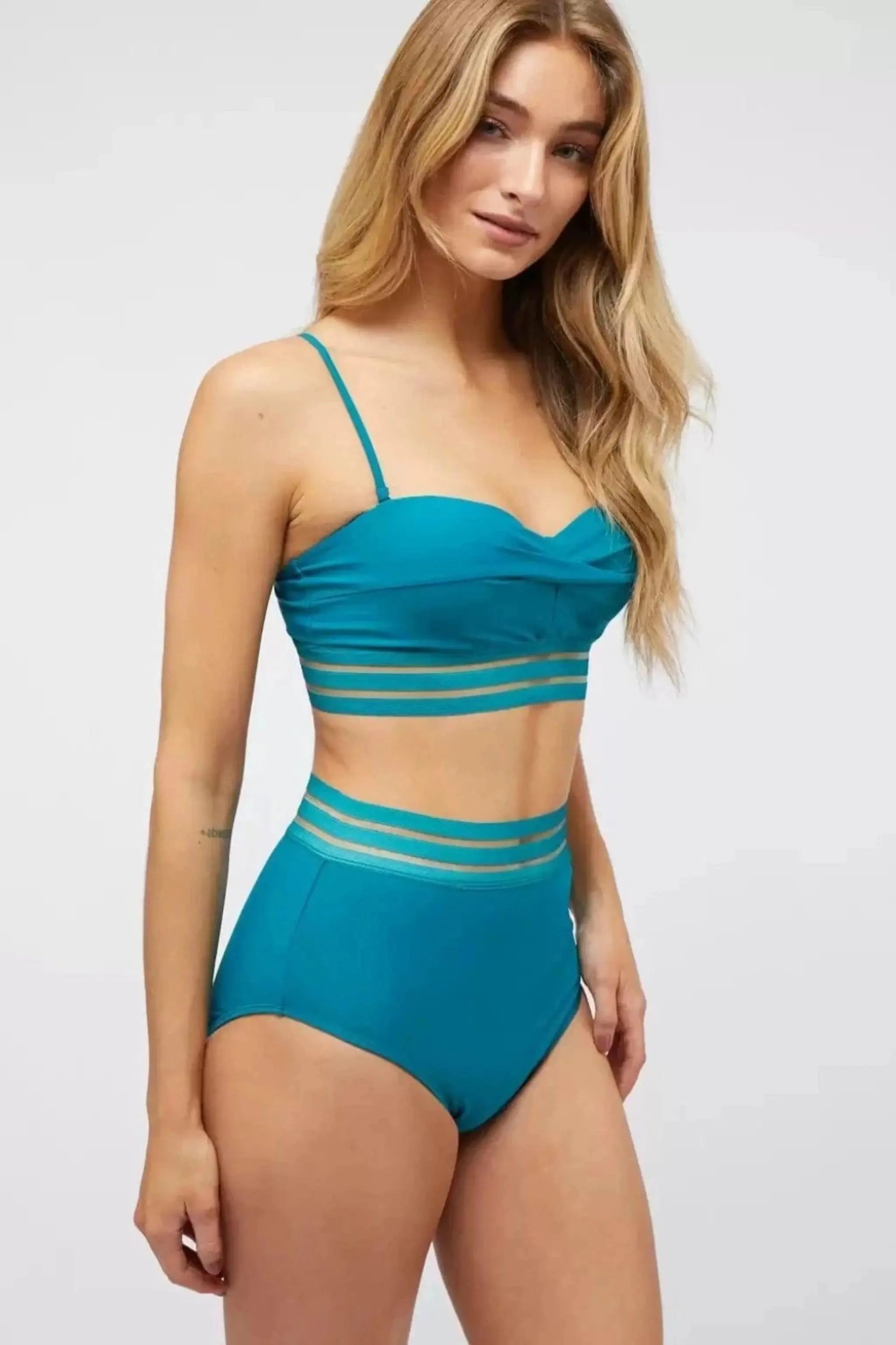 Leia Laced Two Piece Swimwear SWIMSUITS Epicplacess 1XL BLUE UNITED STATES