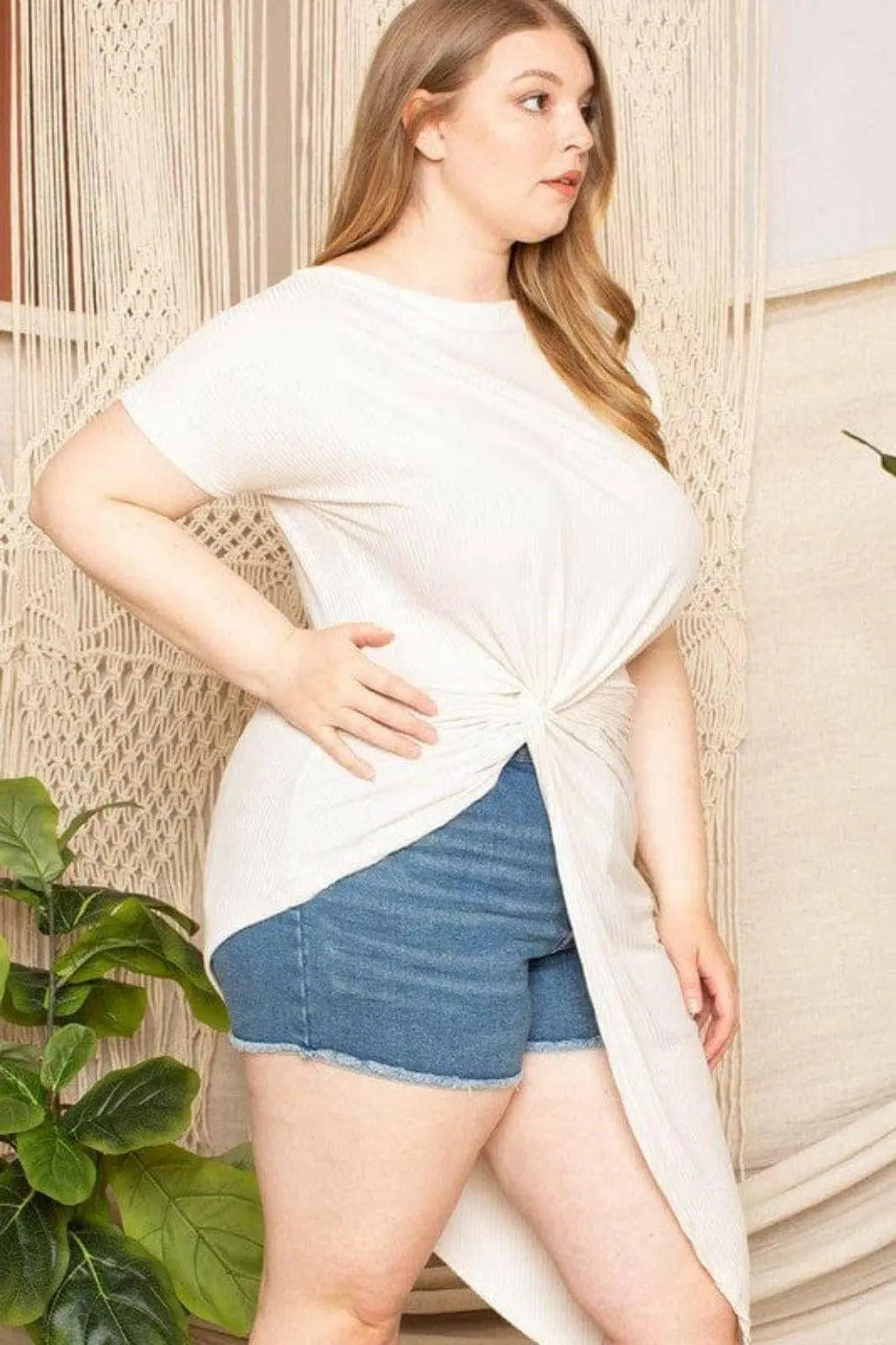 RIBBED ASYMMETRIC HIGH LOW TOP Epicplacess   