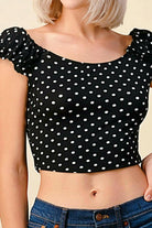 Ruffle Cute Sleeve Crop Tops tops Epicplacess Black SMALL United States