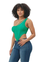 Bodice Corset Style One Shoulder Tops tops Epicplacess   