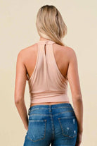 Open Slit Front Halter Tops tops Epicplacess   