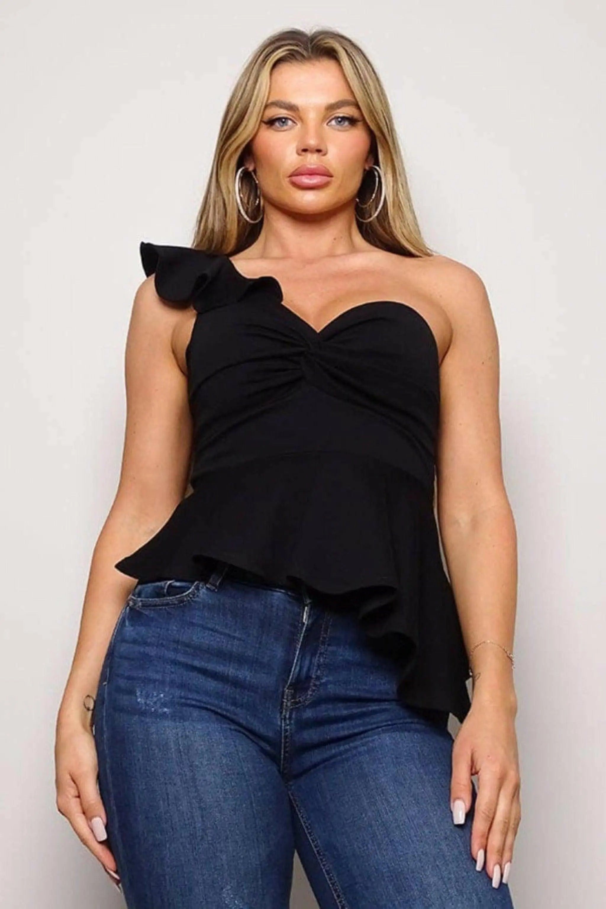 Ruffle Me Classy Peplum Tops tops Epicplacess SMALL BLACK UNITED STATES