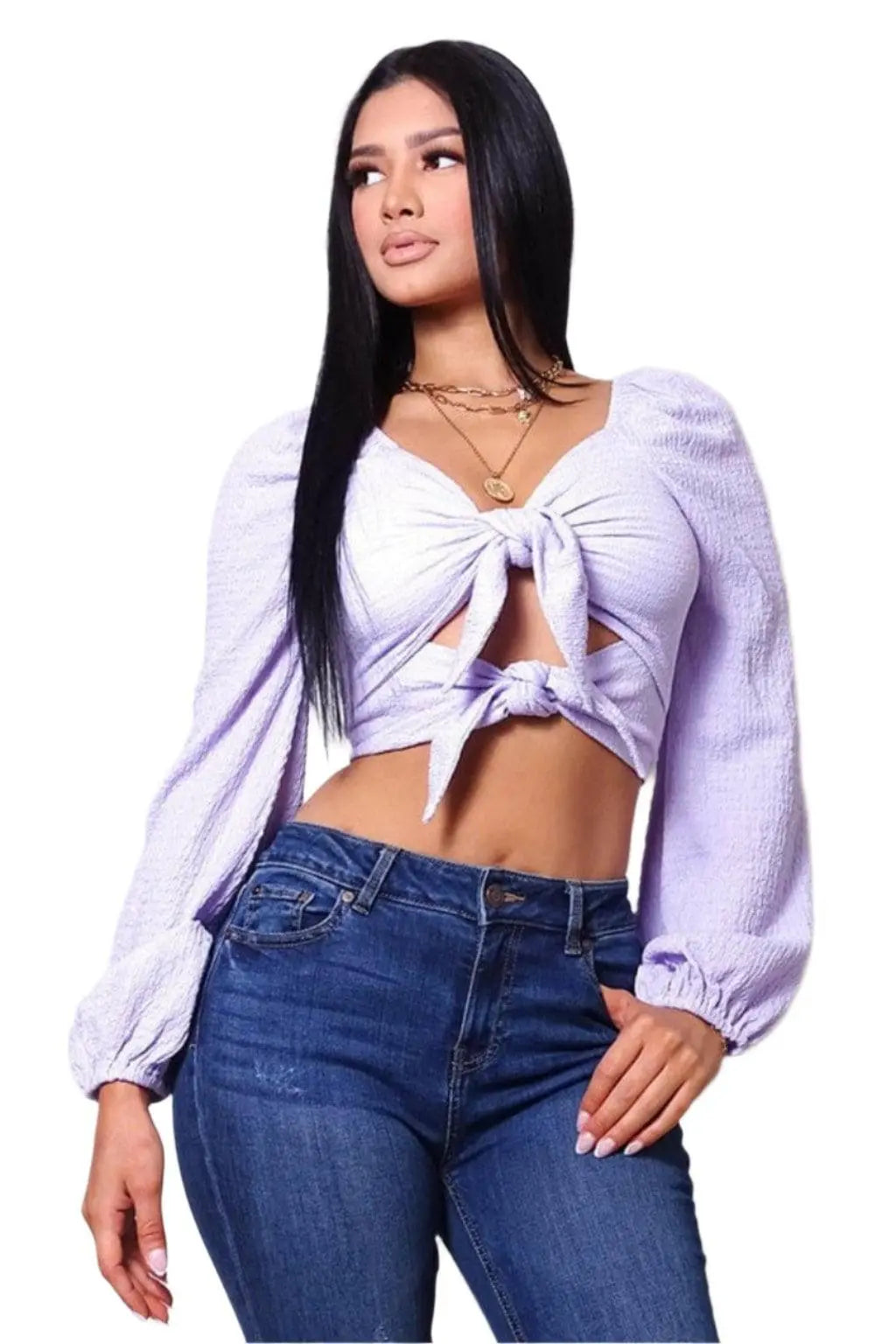 Special V Amore Front Tie Crop Tops tops Epicplacess S LAVENDER 
