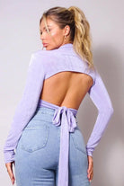 Violet Waist Tie Cropped Tops tops Epicplacess   